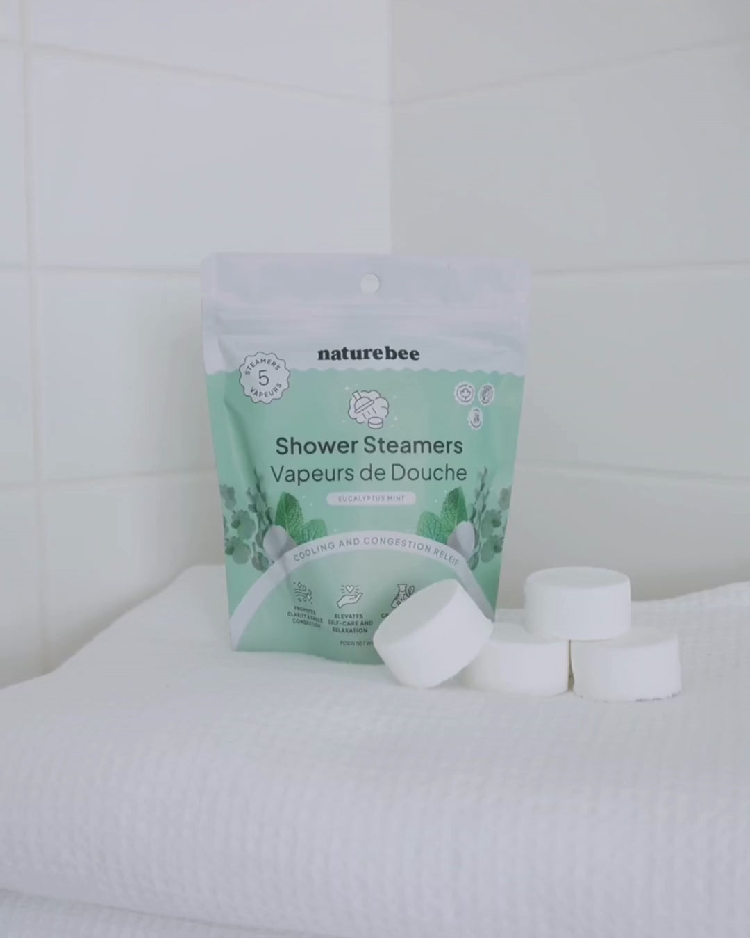 Shower Steamers in Eucalyptus Mint | Made in Canada | Nature Bee