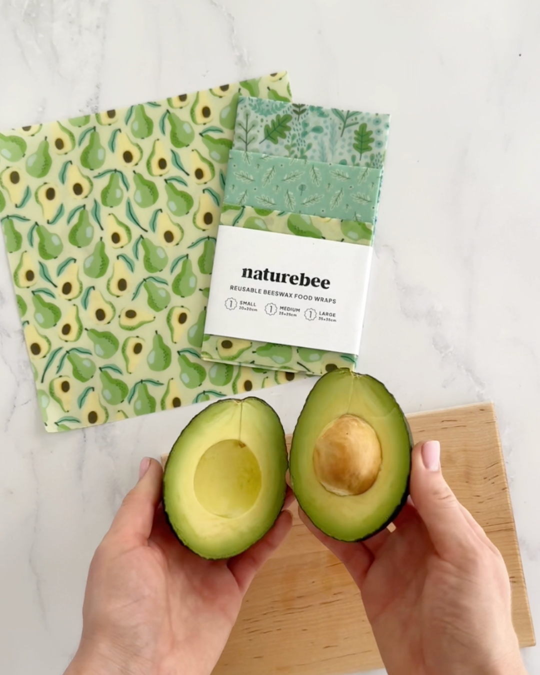 Canadian Beeswax Wrap 4 pack bundle - Variety of sizes - NATURE BEE