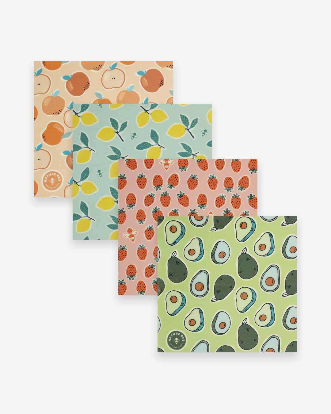 Small Beeswax Wrap Pack - Fruits &amp; Veggies | Nature Bee